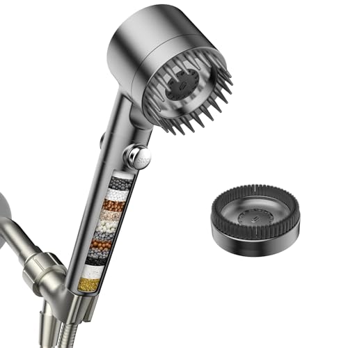 Filtered Shower Head with Handheld,High Pressure Shower Heads with Filters - color: Light Gray