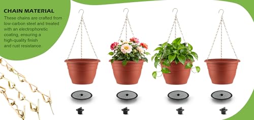 Hanging Planters 10 Inch, 4 Pack Self-Watering Hanging Baskets, Pottery Red - color: Pottery Red, size: 10 Inch-4P