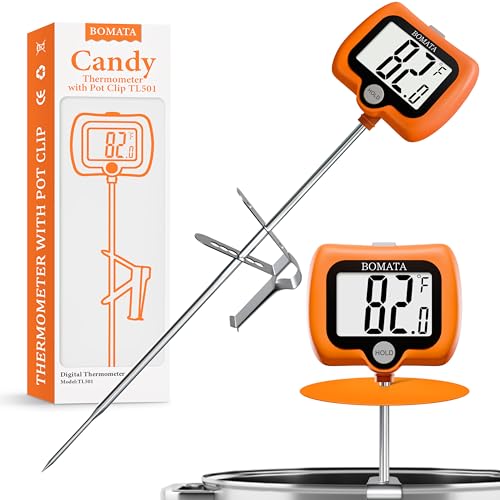 BOMATA Digital Candy Thermometer with Pot Clip, Deep Fry Oil Thermometer - color: Orange