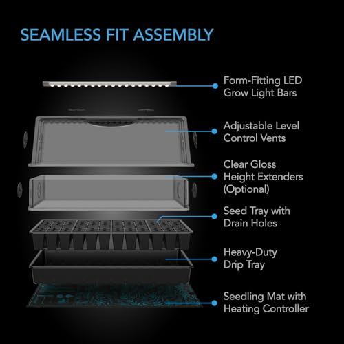 AC Infinity Large Humidity Dome Kit 6x12 w/ LED Grow Lights & Seedling Mat - size: Large Full Kit