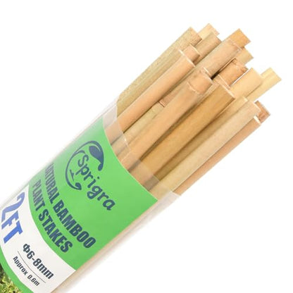 Bamboo Stakes 2FT 35pcs, 24 inch Garden Stakes Multi-Purpose, Bamboo Plant Support Stakes for Beans, Peppers, Flowers, Potted, Maintain the Plant Posture, Strengthen and Stem - size: 2FT,Pack of 35