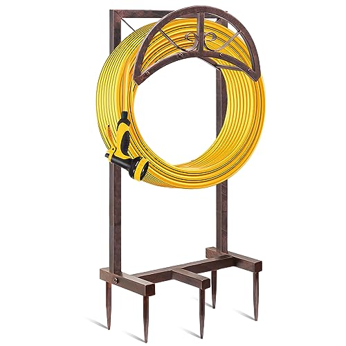 Garden Water Hose Holder 5 Spikes, Brown Hose Stand for Outside for Outside - color: Retro copper