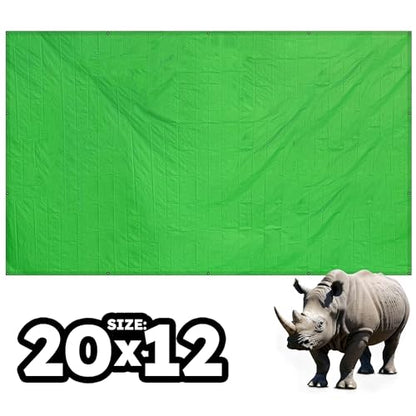 RENEGADE Industrial Tarp 20x12 ft Green – Heavy Duty, Waterproof, UV-Resistant, PFAS-Free – Oversized Tarp for Construction, Landscaping, Farm Equipment & Weather Protection - color: Green, size: 20X12