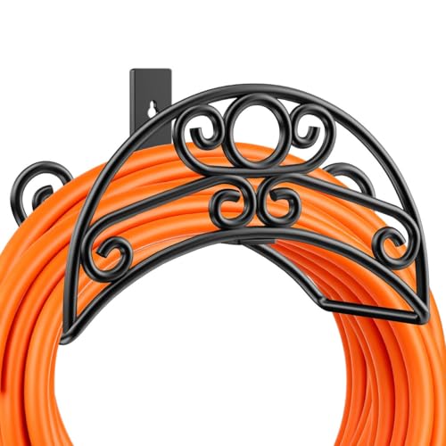 TomCare Garden Hose Holder Wall Mount, 150FT Capacity Water Hose Hanger - color: Deep Black, size: Standard