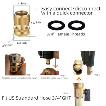 Upgraded Metal Garden Hose Nozzle - color: Black