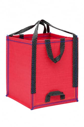 48-Gallon Heavy Duty Lawn and Yard Bag, Reusable Self-Standing Garbage Bag with Reinforced Handles (Red - 1 Pack) - color: Red - 1 Pack