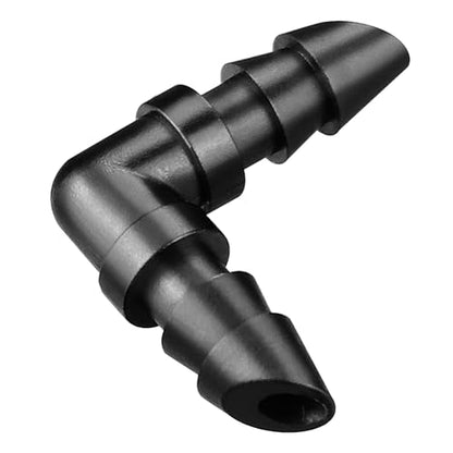 Drip Irrigation Barbed Elbow Fittings, 60 Pieces Drip Line Part Barbed Connectors for 1/4 Inch Tubing, Irrigation Elbow for Home Garden Lawn Pipe Supplies or Sprinkler Systems - size: 1/4" Elbow-60P
