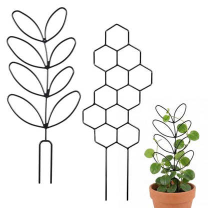 Gjinxi 2 Pcs Indoor Plant Trellis Houseplant Trelli,12 inch Plastic Trellis