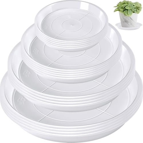 Augshy 18 Pack Plant Suacer 6/8/10/12 Inche Plant Drip Trays - color: Clear, size: 6/8/10/12 Inch