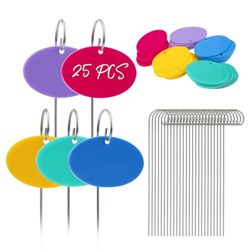 Temlum Acrylic Plant Labels for Indoor & Outdoor Plants, Multicolor 25pcs - color: Multicolor 25pcs