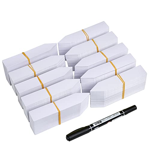 1000 Pcs Plant Tags, 4 Inch Plastic Garden Plant Pot Markers Waterproof Plant Label, White - color: White