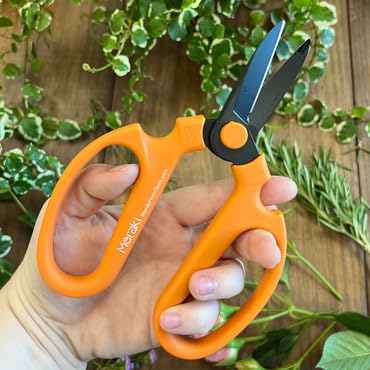 Garden Pruning Shears Scissors Carbon Steel Blades 7.0 In, Ornithogalum - Orange - style: 7.0 inch Orange