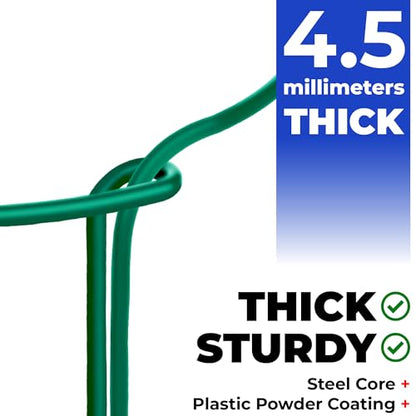 Tall Plant Support Stakes for Indoor and Outdoor - Peony Cages and Supports - Plant Cage Ring for Potted Flower - Peony, Tomato, Hydrangea, Rose Bush 10" W x 16" H (6 Pack) - size: 6 Pack - 10'' Wide x 16'' High