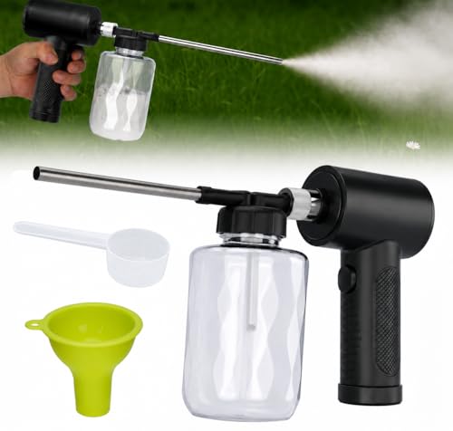 LURKA Electric Diatomaceous Earth Duster – Cordless Powder Duster with 500ML Bottle, 5.9" Stainless Steel Nozzle, 3-Speed Rechargeable Sprayer with Measuring Scoop & Silicone Funnel for Garden Use