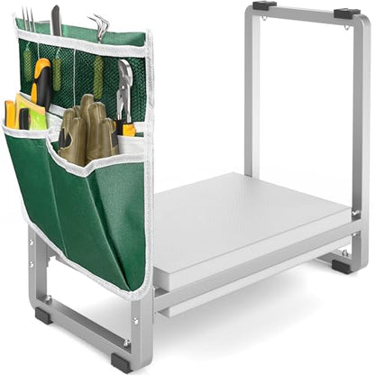 Garden Kneeler and Seat, 10.2" Wider Heavy Duty Thick for Kneeling and Seat - color: Grey