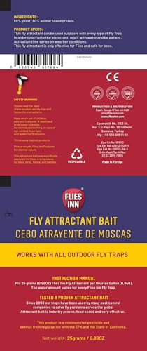 EZ Fly Cage Ranch Fly Trap with 2 Flies Inn Fly Attractant Bait Refill, Low Odor, Reusable, Built to Last for Years (6 Traps + 72 Baits, 1) - style: 6 Traps + 72 Baits