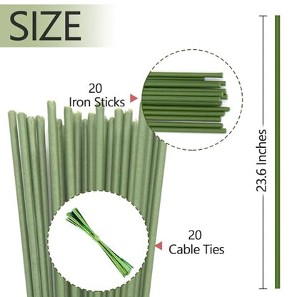20Pcs Plant Stakes, 23.6IN Orchid Support Stakes for Indoor Plants - size: 23.6 Inches
