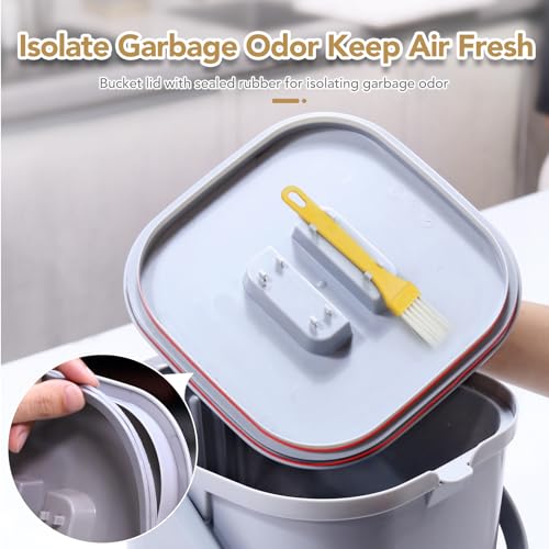 DrDirt 1.85-Gallon Countertop Compost Bin with Removable Strainer, Gray