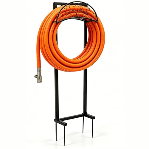 Garden Hose Holder, 57 Inch Extra Tall Freestanding Water Hose Stand, Heavy Duty Stainless Steel Ground Stake with Triangle Reinforcement, Supports 200 ft Hose
