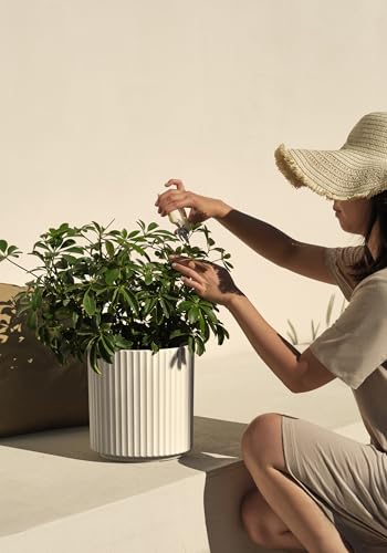 Veradek Demi Series Planter - Large Round Outdoor Planter - color: Sand, size: 12 inch - 2 Pack