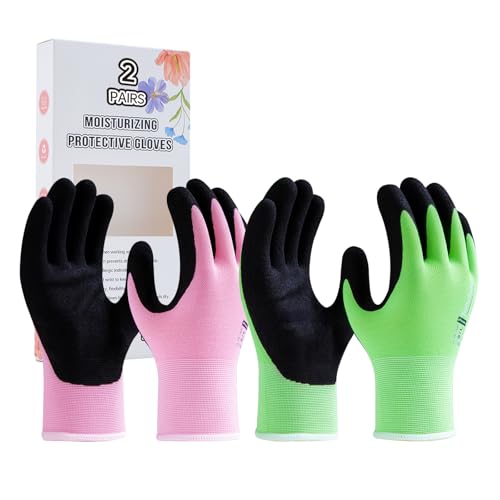 HandLove Gardening Gloves for Women, Medium, Pink&Green, 2 Pairs - color: Pink&green, size: Medium(2 Pairs)