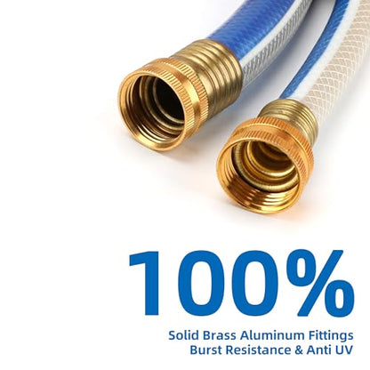 10 ft 3/4” Short Leader Garden Hose, Solution4Patio, Male/Female Fittings - color: Blue/White, size: 3/4 in. x 10 ft.