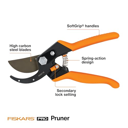 Fiskars Pro SoftGrip Bypass Pruning Shears, 1" Cut Capacity Garden Clippers - size: Fiskars Pro