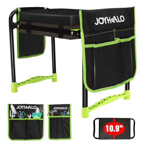 10.9in Wide Foldable Garden Kneeler and Seat, Heavy Duty with Thick Pad
