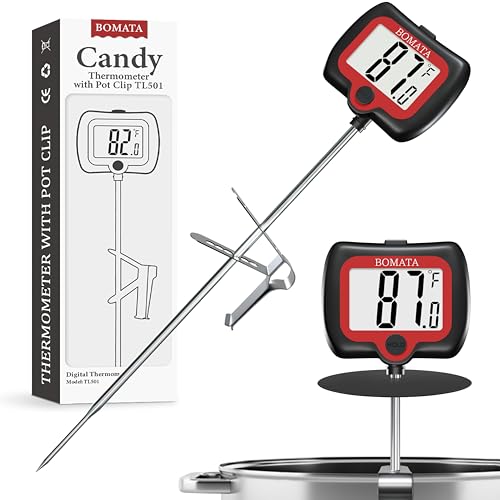 BOMATA Digital Candy Thermometer with Pot Clip, Deep Fry Oil Thermometer - color: Black