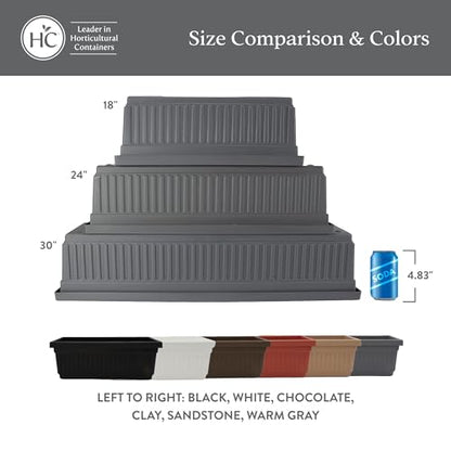 The HC Companies Venetian Window Planter Box, 18 Inch, Black, 2-Pack - color: Black, size: 18", style: Pack of 2