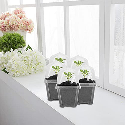 10 Pcs 3" Clear Plant Nursery Pot with Humidity Dome, Plastic Gardening Pot - color: 10pcs-white, size: 3 Inch
