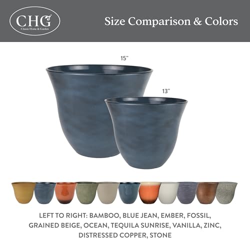 15" Honeysuckle Planter in Bamboo - color: Bamboo, size: 15"