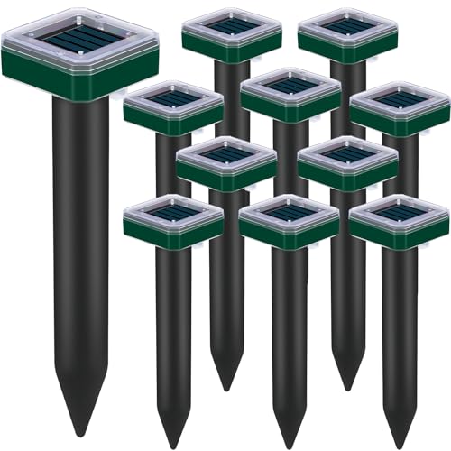 12 Pcs Mole Repellent Solar Powered Ultrasonic Snake Away for Yard Pet Safe