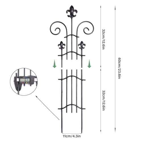 Small Metal Trellis for Potted Plants, 23.6" Sturdy Plant Support - size: 24"H