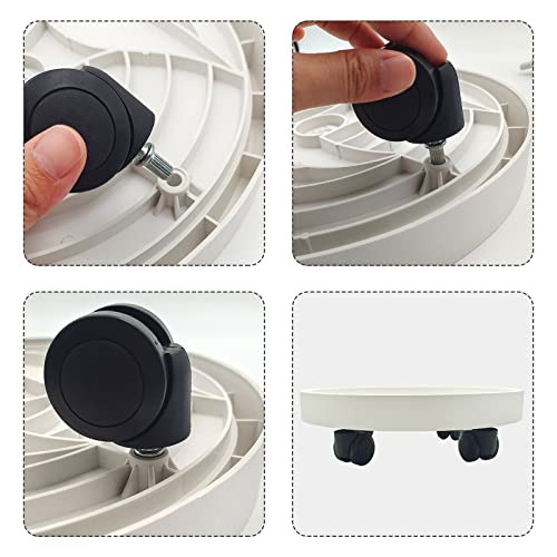 Outdoor Roll Around Plant Caddy with Wheeled Planter Pallet, Heavy Duty Plant Tray Round Planter Trolly for Moving Large Potted Trees,Ceramic Heavy Plants (Small) - color: Small