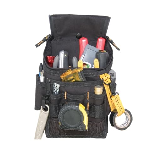 CLC Custom Leathercraft 1524 Ziptop Utility Pouch, Medium, Black, 11 Pockets - size: 11 POCKET