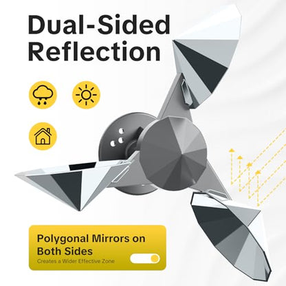 OFFO 2 Pack Bird Reflector, Reflective Pinwheel Wind Spinner, 5.1 Inch