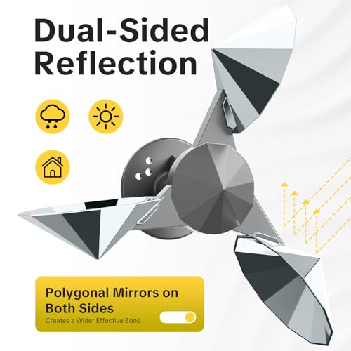 OFFO 2 Pack Bird Reflector, Reflective Pinwheel Wind Spinner, 5.1 Inch