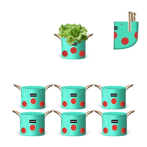 7 Pcs 1 Gallon Grow Bags, PE Plant Pots with 8 Breathable Holes - size: 1 gallon, style: Dot_Grow_Bags
