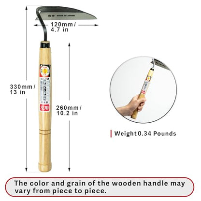 HOUNEN Left-Handed Japanese Weeding Sickle, 4.7-Inch Composite Steel Blade - color: 4.7" Left-Handed Twisted Weeder