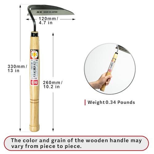 HOUNEN Left-Handed Japanese Weeding Sickle, 4.7-Inch Composite Steel Blade - color: 4.7" Left-Handed Twisted Weeder