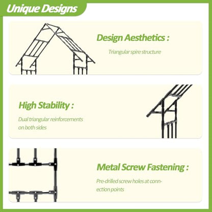 Garden Arch Trellis -48" L *98" H，Gothic Abor Trellis with Reinforced Frame - size: 48(L)*98(H)*16(W)inch-20MM