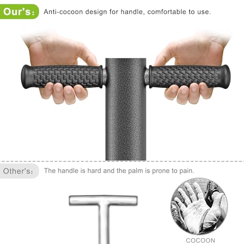 Dolibest Sod Plugger, Bulb Planter Tool with Soft Rubber Grip, Grass Plugger Tool with Stainless Steel Sharp Serrations, Sod Plugger Turf Cutter for Lawn Planting Bulbs and Grass Repair - color: Black D- 3.5'' depth