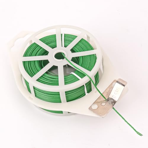 12 PCS Green Twist Ties - Each Reel 656 Feet Multipurpose Garden Plant Cable Ties for Indoor and Outdoor Plants, Green Cable Ties, Reusable Plant Wire for Patio, Lawn and Garden