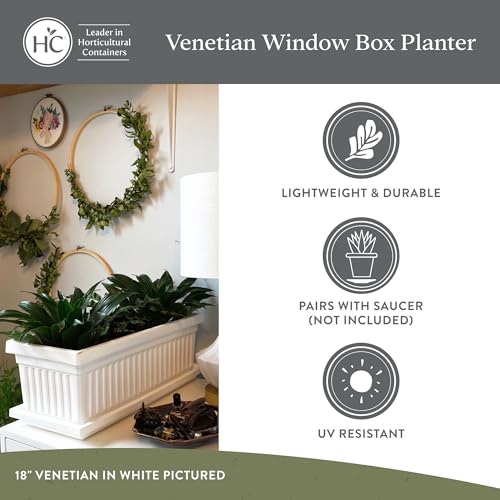 The HC Companies Venetian Window Planter Box, 18 Inch, Black, 2-Pack - color: Black, size: 18", style: Pack of 2