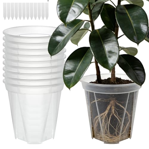 10.6" Clear Plant Nursery Pots with Drainage Plastic Orchid Pots 10 Pack - size: 10 inch