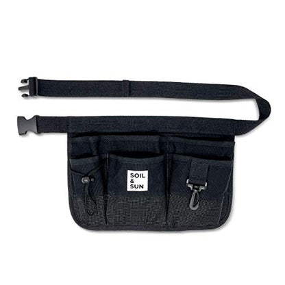 Soil & Sun Garden Tool Belt for Women, Tool Apron, Utility Belt Women, Teacher, Canvas Waist Apron with Pockets,Garden Aprons - color: Black