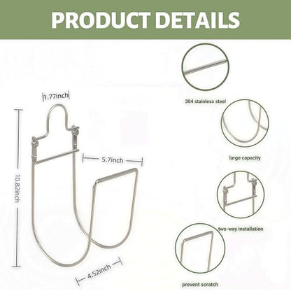 Garden Hose Holder Wall Mount Stainless Steel Hose Hanger for Outside, Hose Reel, Sturdy Hose Hook for Garage, Water Hose, Yard Storage, Silver