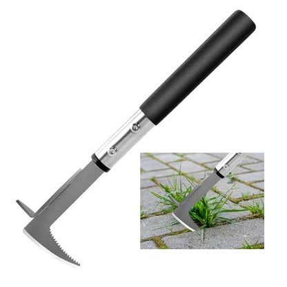 BARAYSTUS Crack Weeder, Stainless Steel Manual Crevice Weeding Tool,13" Weed Grabber Remover, L-Shaped Manual Weeder Puller, Durable Crevice Weeding Tool for Sidewalk Garden Patio Lawn - size: 13 inch