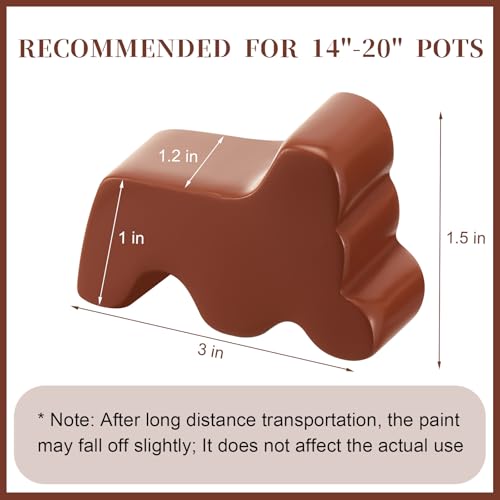 Kigeli 12 Pcs Resin Pot Feet for Outdoor Planters Frost Proof, Brown - color: Brown